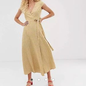 & Other Stories Linen Midi Wrap Dress size 0